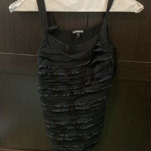 Black Ruffle Express Tank Top